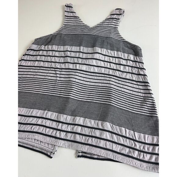 Anthropologie Deletta Women's Split Back V-Neck Tank Top Gray Stripe Size XS - Picture 4 of 12
